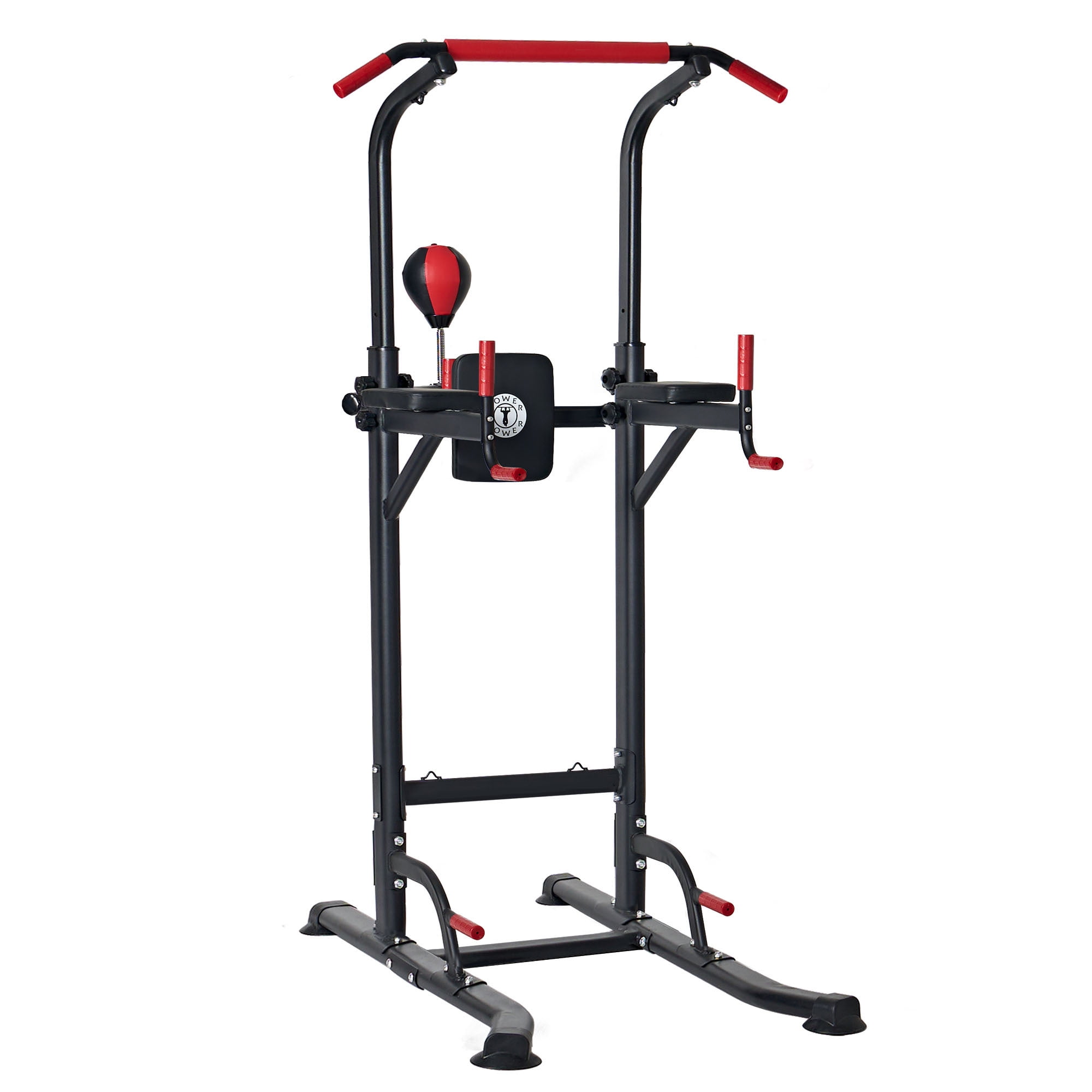 SogesPower Power Tower Dip Station Pull Up Bar Stand with Adjustable