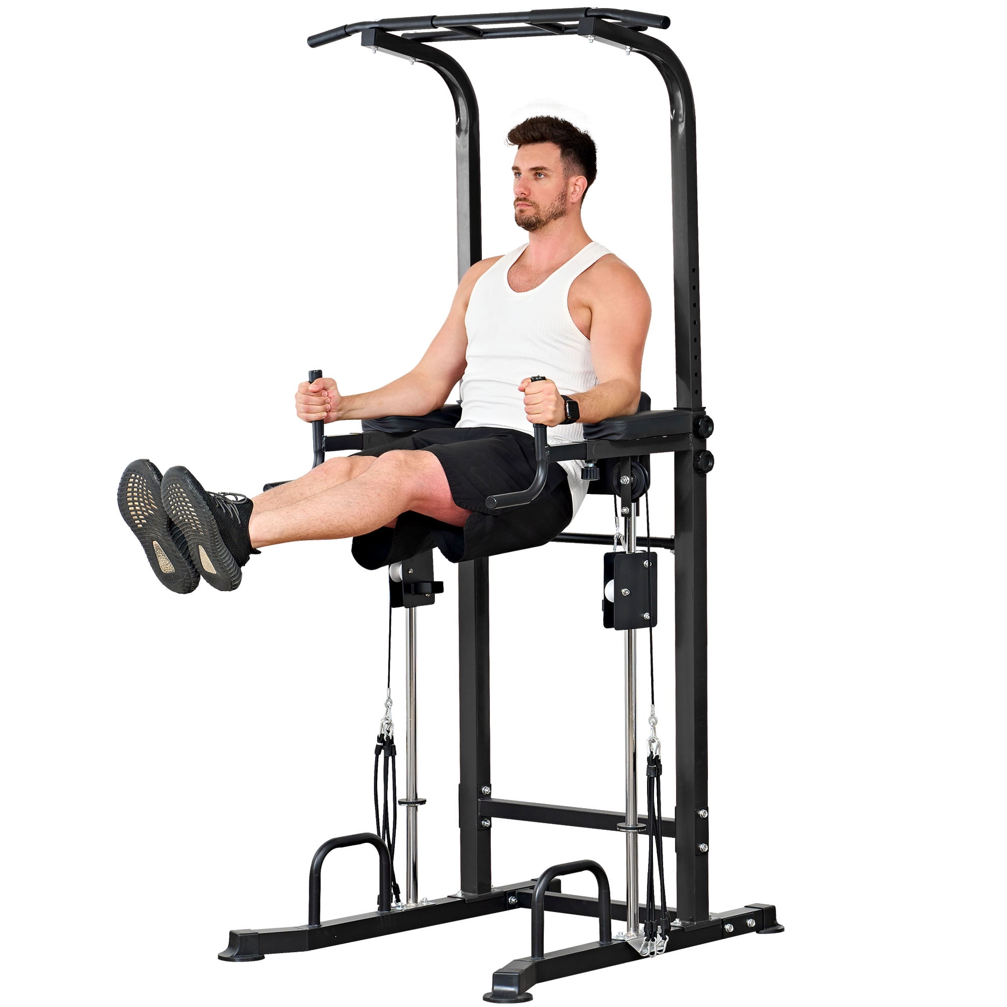 SogesPower Power Tower Pull Up Bar Station Power Rack, 10 Height ...