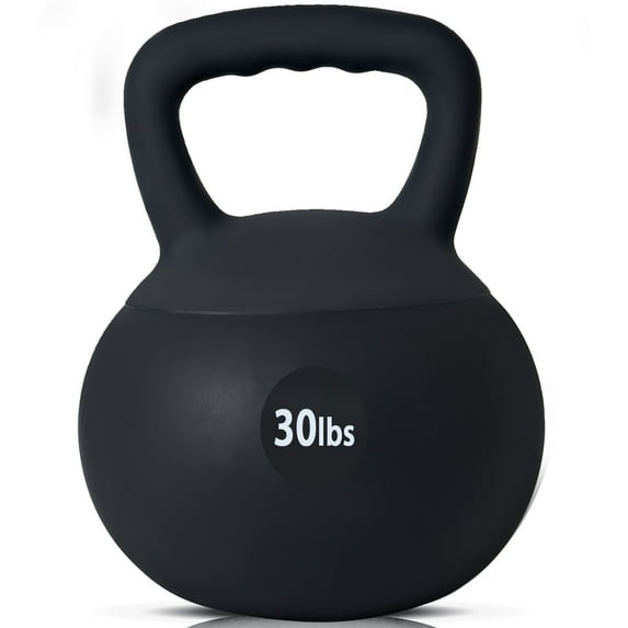 SogesPower Soft Kettlebells,Iron Sand Filled Weights Strength Training Kettlebells,Shock-Proof Weights and Wide-Grip Handle,Fitness Soft Kettlebells for Women Men,Home Gym Kettlebells,Black,30LBS