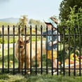 thumbnail image 1 of 32" H x 24" W Metal Garden Fence (5 Panels, Total Length 10 feet) Decorative Border Fence Landscape Fencing for Dog, Flower Bed, Yard, Animal Barrier, 1 of 4