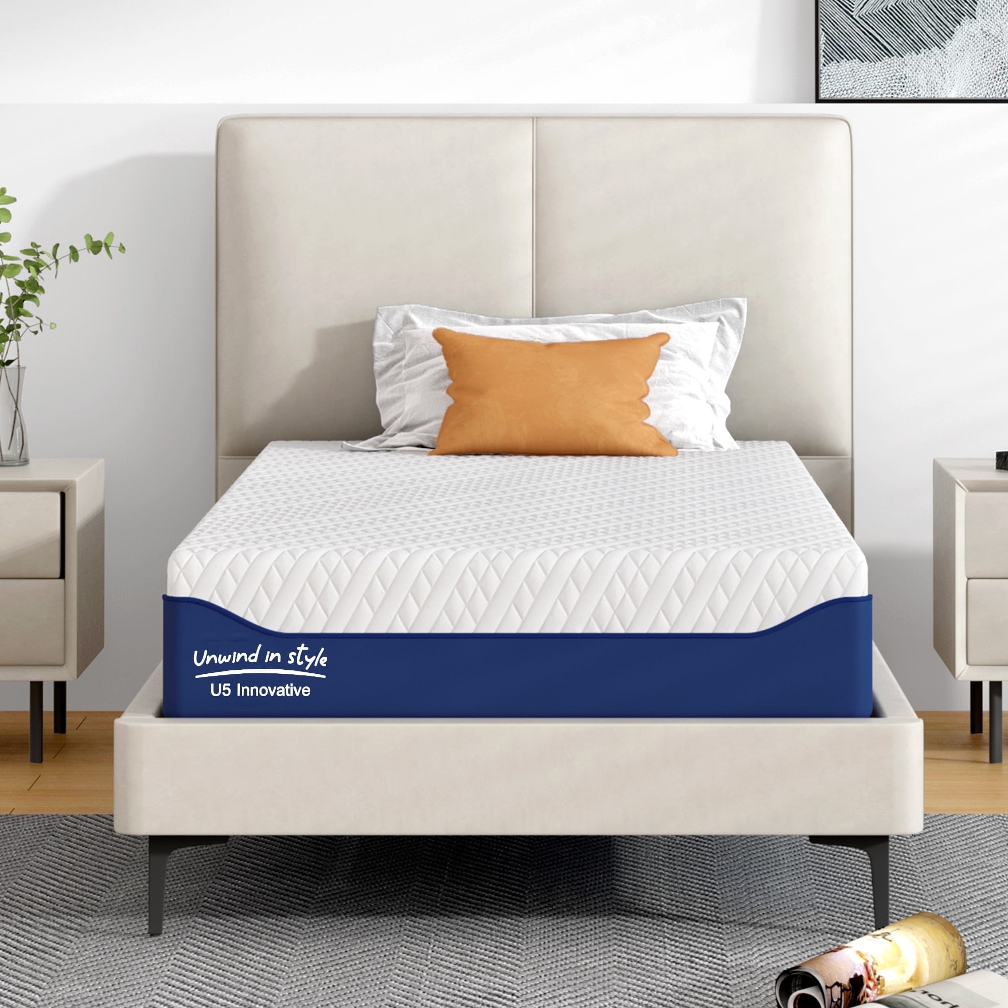 SogesSleep 10 Inch Green Tea Gel Memory Foam Mattress Twin