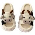 thumbnail image 1 of Sogetch Womens Cute Cow Slippers Soft Warm Fuzzy House Shoes for Women and Men, 1 of 7