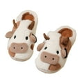 thumbnail image 1 of Sogetch Womens Cute Cow Slippers Soft Warm Fuzzy House Shoes for Women and Men, 1 of 8