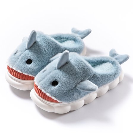 Sogetch Womens Cute Shark Slippers Soft Warm Fuzzy House Shoes for Women and Men