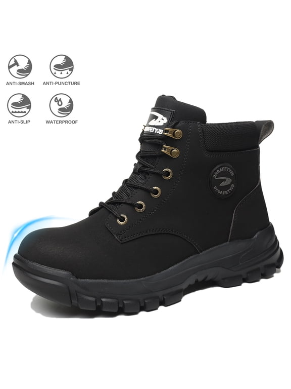 Steel Toe Boots for Women Men Comfortable Puncture Proof Work Shoes with Waterproof Upper