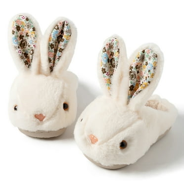 Sogetch Toddler Boys Girls Cute Bunny Slippers Kids Winter Fuzzy Warm Bedroom House Shoes