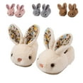 thumbnail image 1 of Sogetch Toddler Boys Girls Cute Bunny Slippers Kids Warm Fuzzy Bedroom House Shoes, 1 of 9