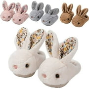 Sogetch Toddler Kids Cute Bunny Slippers Winter Fuzzy Warm Bedroom House Shoes for Boys Girls