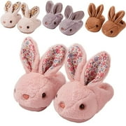 Sogetch Toddler Kids Cute Bunny Slippers Winter Fuzzy Warm Bedroom House Shoes for Boys Girls