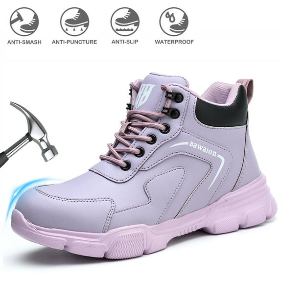 Sogetch Waterproof Steel Toe Work Boots for Men Women Non-Slip Industrial Construction Safety Shoes