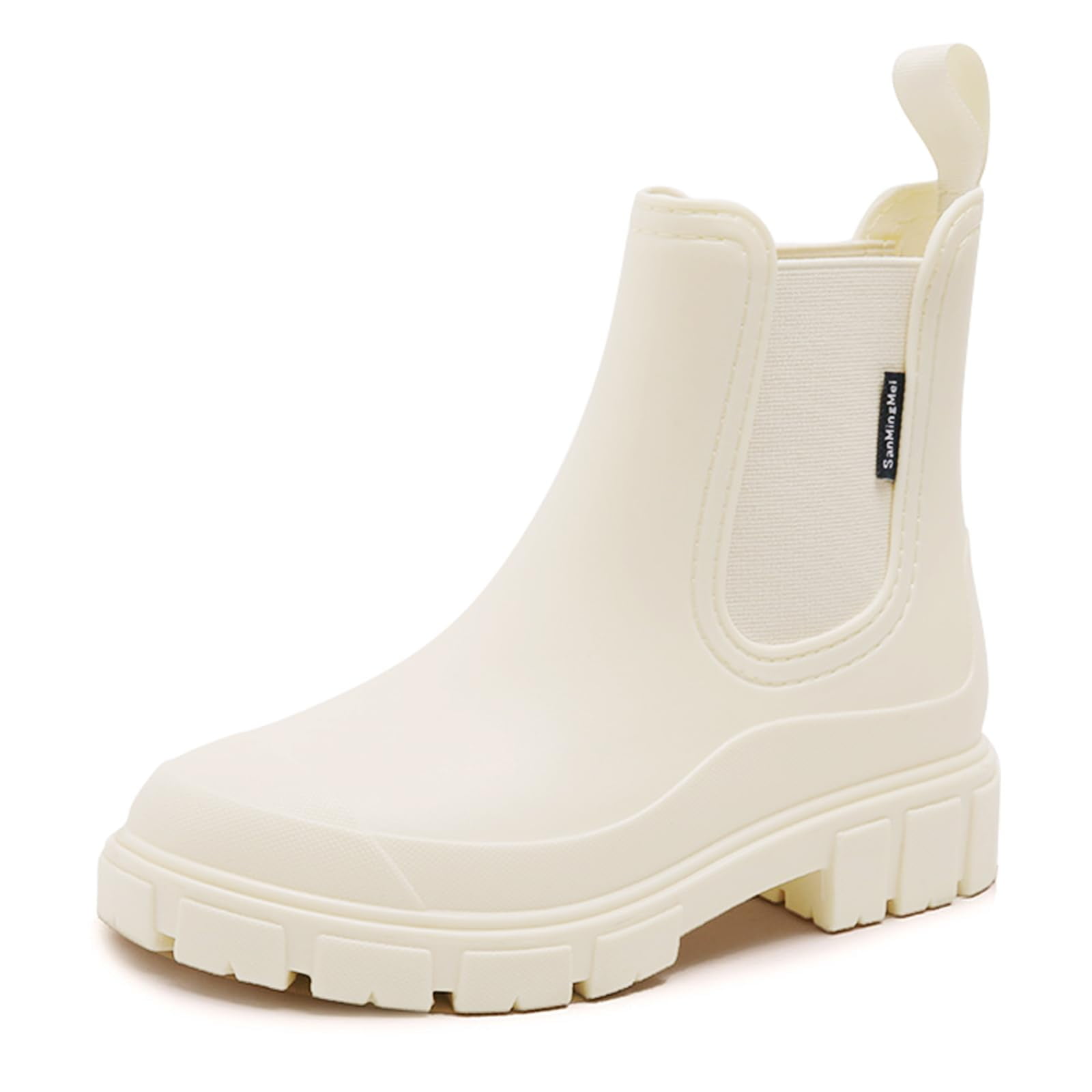 Sogetch Womens Short Rain Boots Waterproof Ankle Chelsea Boots Slip-Resistant Garden Shoes