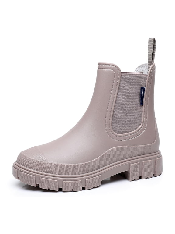 Womens Short Rain Boots Waterproof Ankle Chelsea Boots Slip-Resistant Garden Shoes