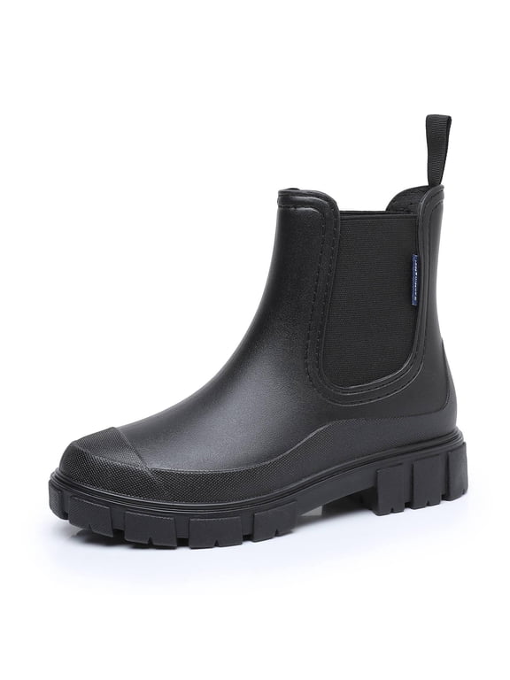 Womens Short Rain Boots Waterproof Ankle Chelsea Boots Slip-Resistant Garden Shoes