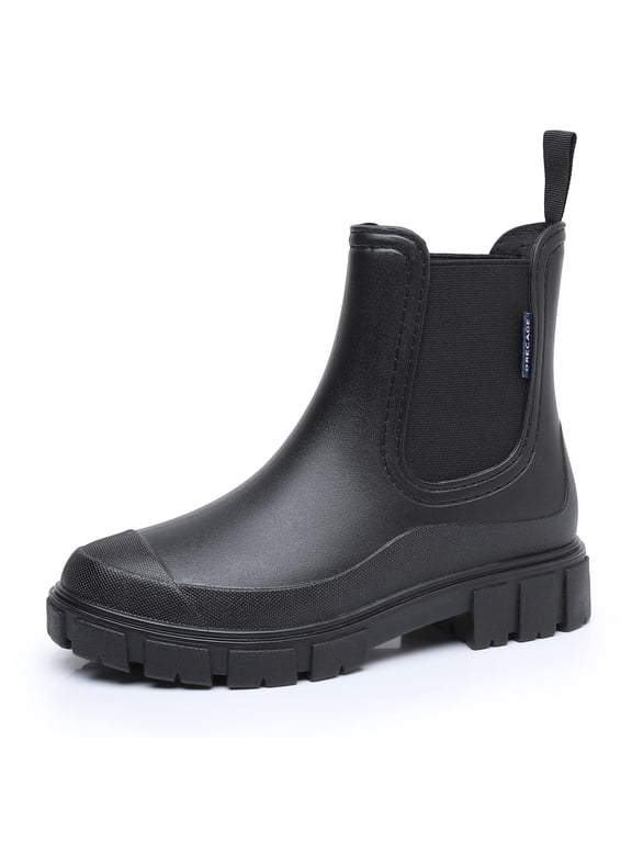 Womens Short Rain Boots Waterproof Ankle Chelsea Boots Slip-Resistant Garden Shoes