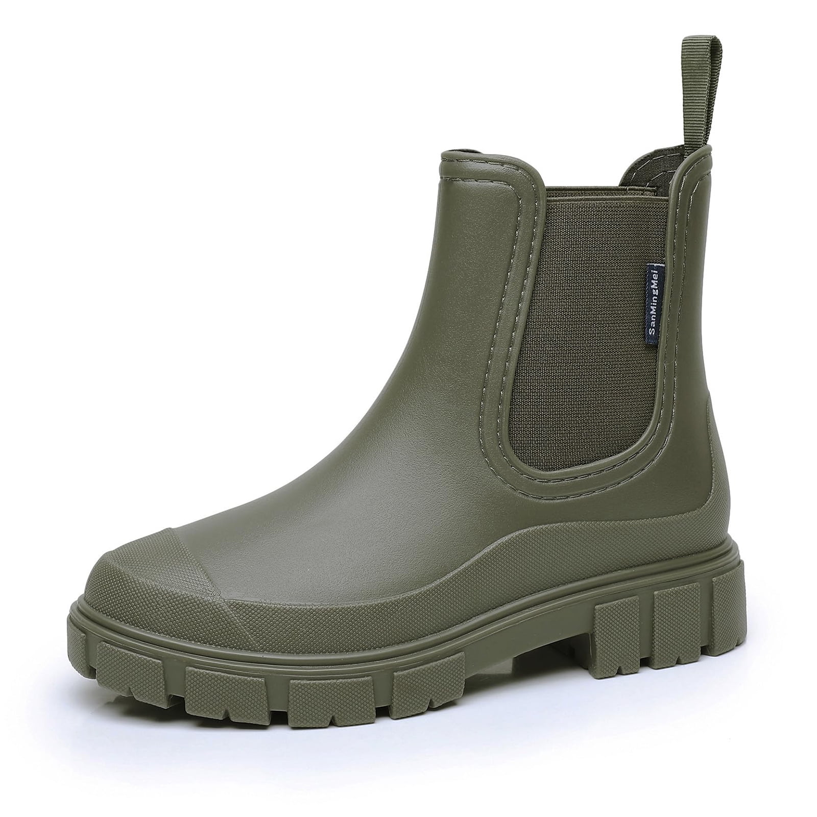 Sogetch Womens Short Rain Boots Waterproof Ankle Chelsea Boots Slip-Resistant Garden Shoes