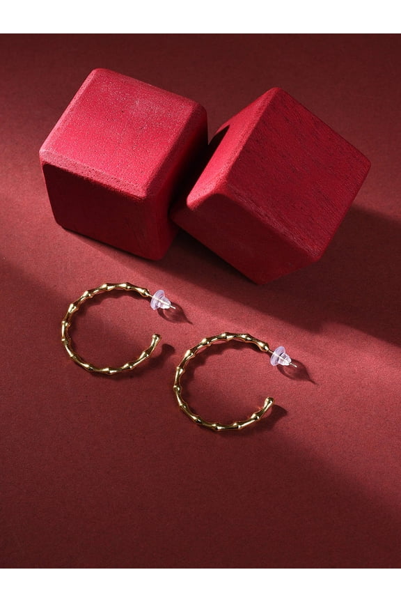 Sohi Gold-toned Contemporary Ear Cuff Earrings