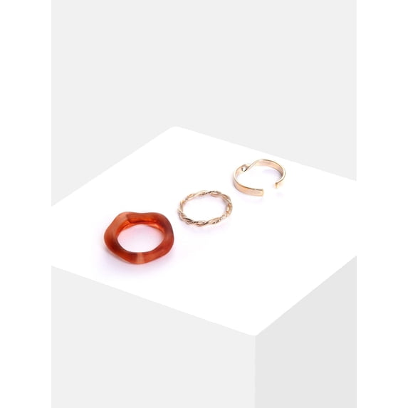 Sohi Set Of 3 Gold-plated Adjustable Finger Rings