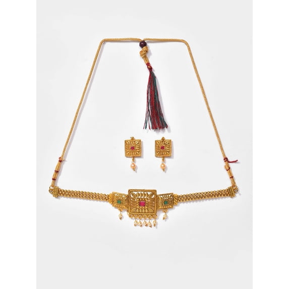 Sohi Women Gold-plated Stone Studded Jewellery Set
