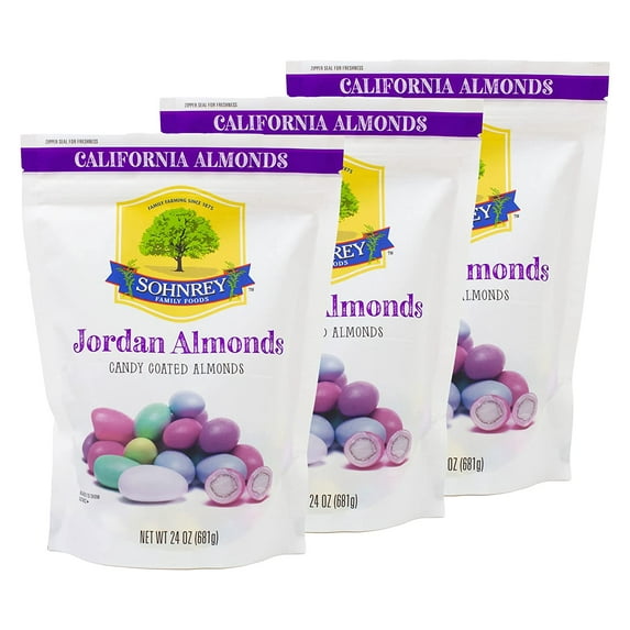 Sohnrey Family Foods 1.5 lb Bag Pastel Color Mix Jordan Almonds 3-PACK