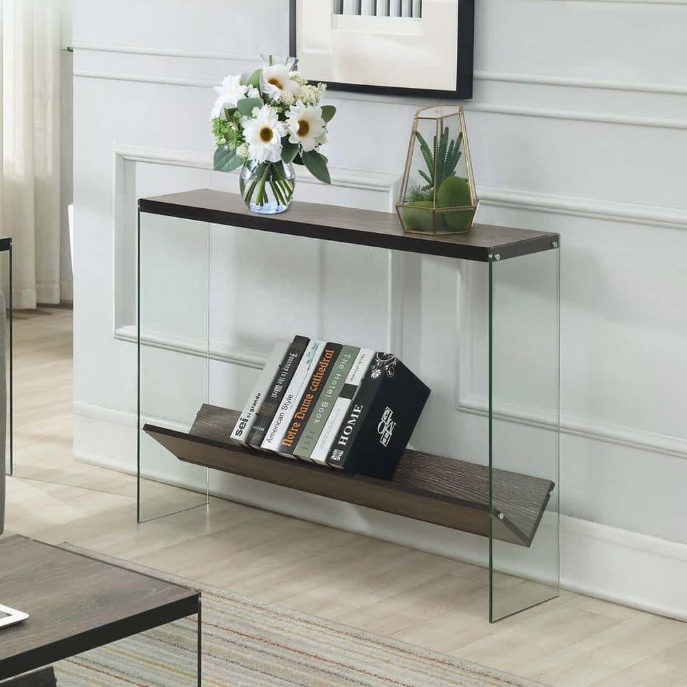 Soho 10 in. Weathered Gray Standard Rectangle Console Table with ...