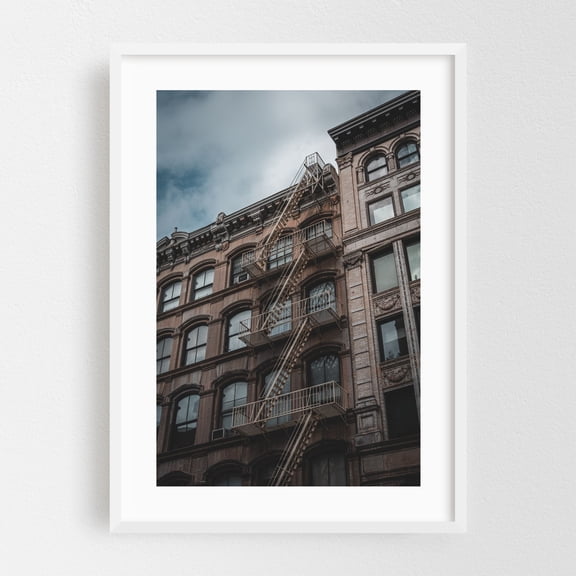 Soho Architectural 01 - Manhattan New York Photography Architecture City Vintage Street Photography Art Deco White Framed Wall Art Print 5 x 7 inches