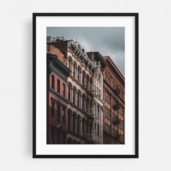 Soho Architectural 02 - Manhattan New York Photography Architecture City Street Photography Vintage Black Framed Wall Art Print 5 x 7 inches