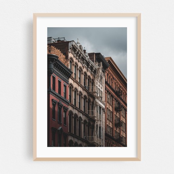 Soho Architectural 02 - Manhattan New York Photography Architecture City Street Photography Vintage Oak Framed Wall Art Print 5 x 7 inches