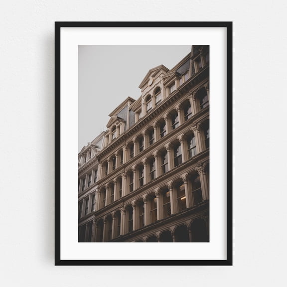 Soho Architectural 03 - Manhattan New York Photography Architecture City Vintage Street Photography Travel Poster Art Deco Black Framed Wall Art Print 5 x 7 inches