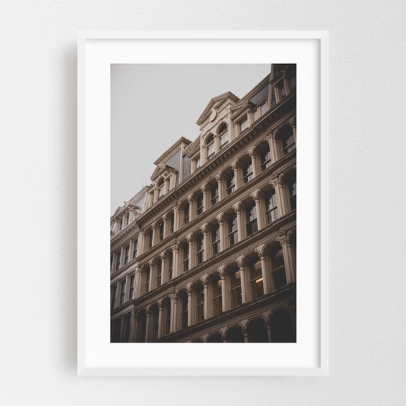 Soho Architectural 03 - Manhattan New York Photography Architecture City Vintage Street Photography Travel Poster Art Deco White Framed Wall Art Print 5 x 7 inches