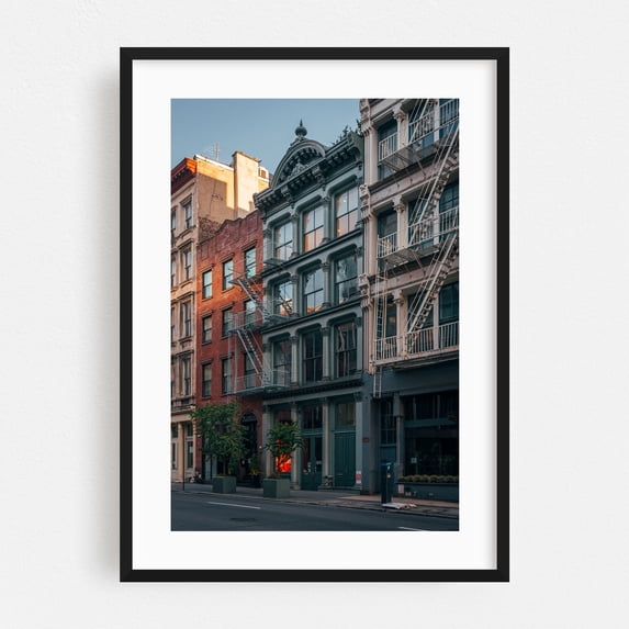 Soho Architectural 05 - Manhattan New York Photography Black Framed Wall Art Print 20 x 30 inches