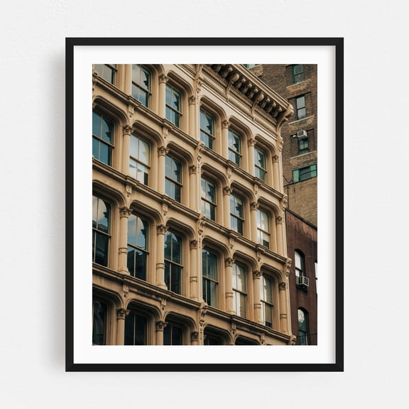 Soho Architectural 06 - Manhattan New York Photography Architecture Vintage City Cityscape Street Photography Black Framed Wall Art Print 6 x 8 inches