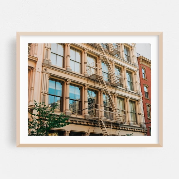 Soho Architectural 06 - Manhattan New York Photography Oak Framed Wall Art Print 24 x 30 inches