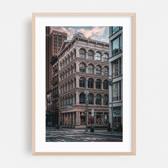 Soho Architectural 12 - Manhattan New York Photography Architecture City Cityscape Street Photography Vintage Oak Framed Wall Art Print 5 x 7 inches