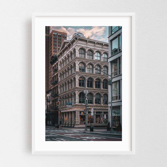 Soho Architectural 12 - Manhattan New York Photography Architecture City Cityscape Street Photography Vintage White Framed Wall Art Print 5 x 7 inches