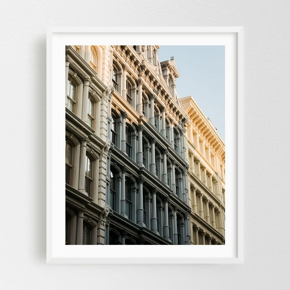 Soho Architectural 14 - Manhattan New York Photography Architecture City Art Deco Vintage Street Photography White Framed Wall Art Print 6 x 8 inches