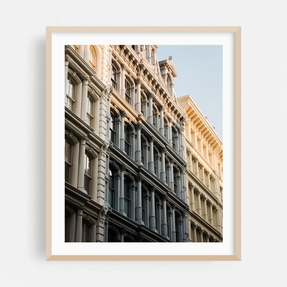 Soho Architectural 14 - Manhattan New York Photography Oak Framed Wall Art Print 16 x 20 inches