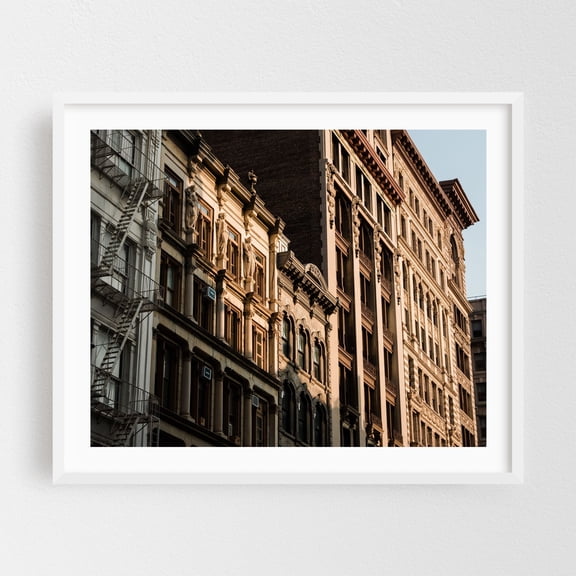 Soho Architectural 15 - Manhattan New York Photography Architecture City Vintage Street Photography Art Deco White Framed Wall Art Print 6 x 8 inches
