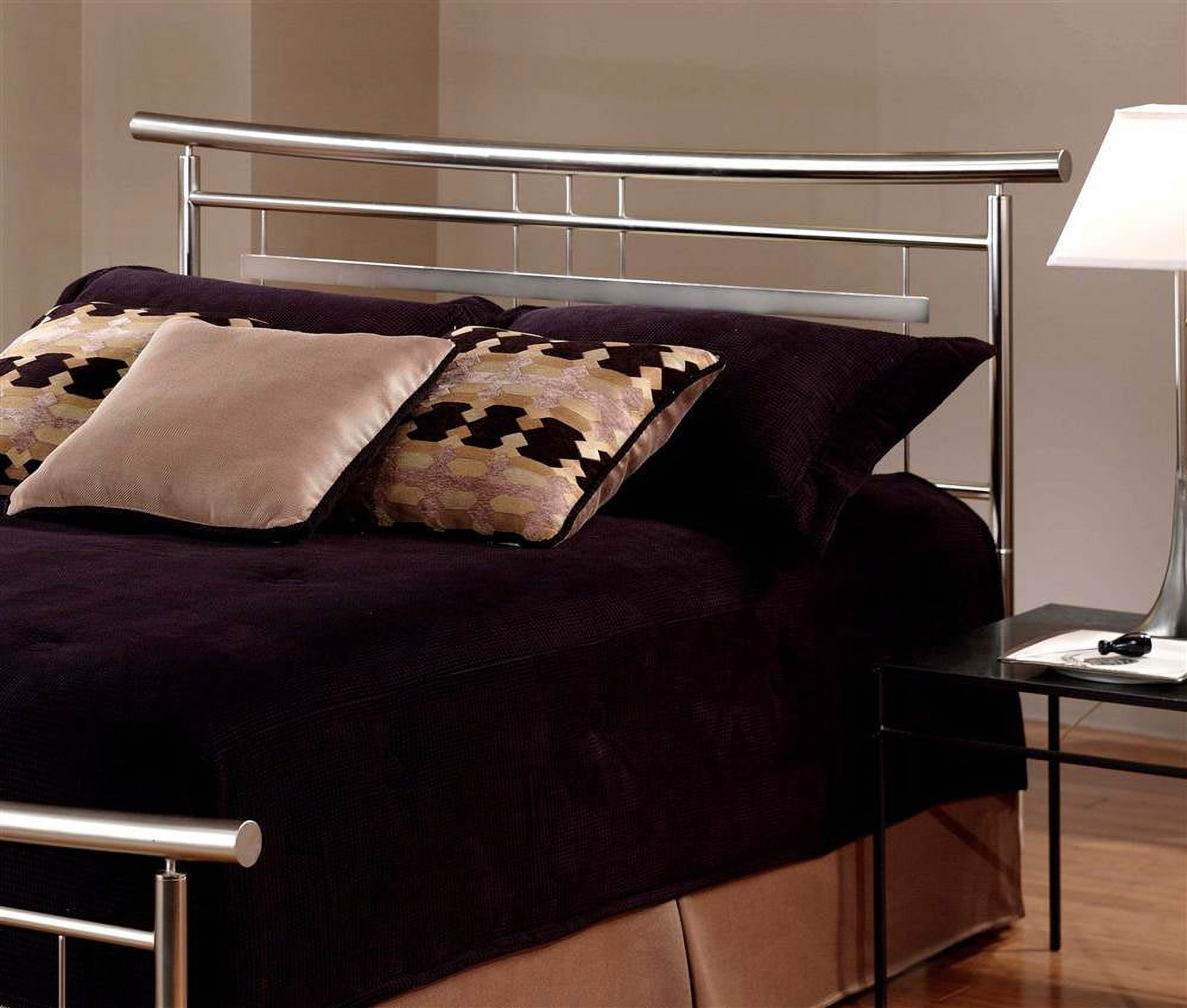 Brushed nickel headboard deals