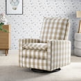thumbnail image 1 of Soho Baby Coventry Upholstered Glider Recliner Rocking Chair 360° Swivel for Nursery and Living Room – Gingham Tan, 1 of 9