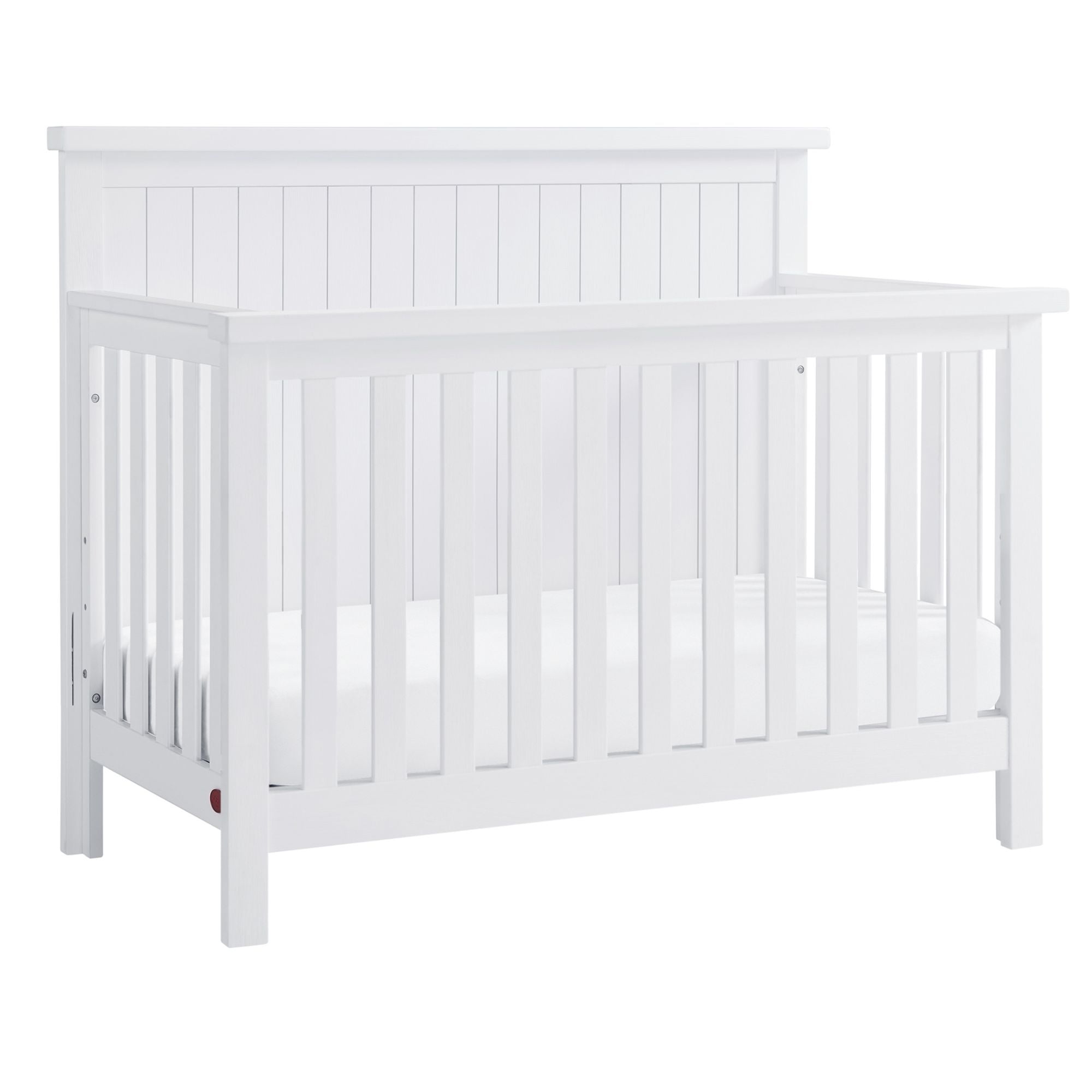 Whitewash Solid Wood 4-in-1 Convertible Crib
