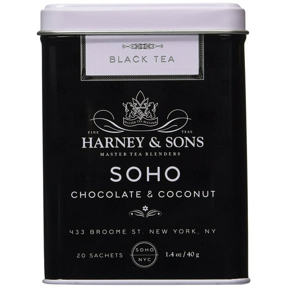Soho Chocolate Coconut Tea - 20 Count Sachet Tin