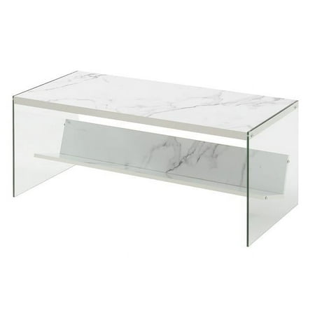 Soho Coffee Table, Faux White Marble