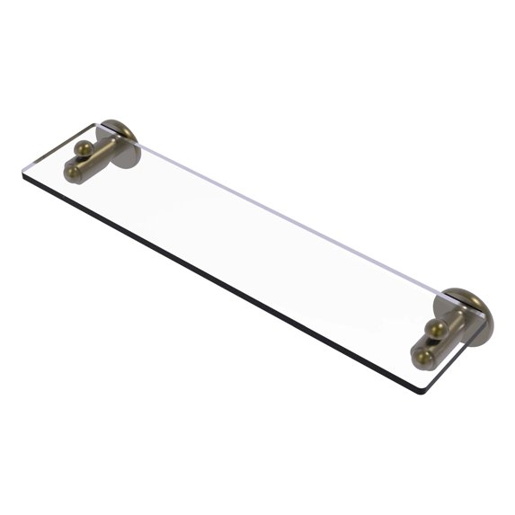 Soho Collection Glass Vanity Shelf with Beveled Edges - Antique Brass / 22 Inch