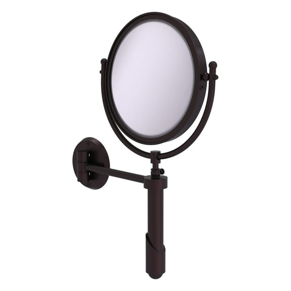 Soho Collection Wall Mounted Make-Up Mirror 8 Inch Diameter - Antique Bronze / 2X