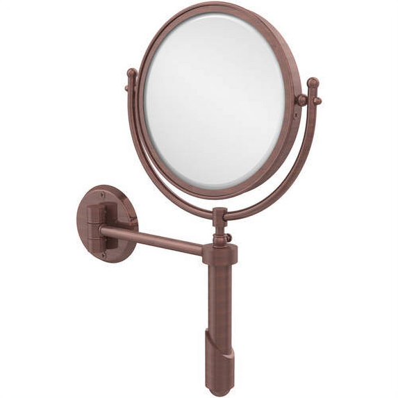 Soho Collection Wall Mounted Make-Up Mirror 8 Inch Diameter - Antique Copper / 2X