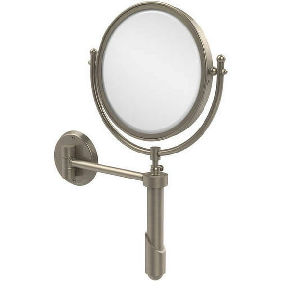 Soho Collection Wall Mounted Make-Up Mirror 8 Inch Diameter - Antique Pewter / 2X