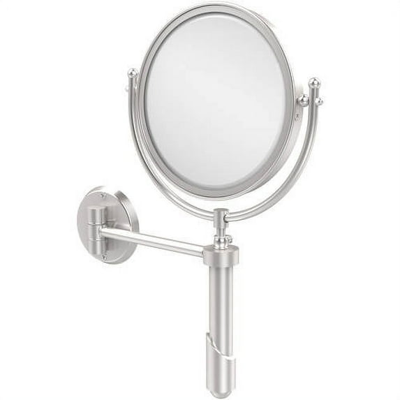 Soho Collection Wall Mounted Make-Up Mirror 8 Inch Diameter - Satin Chrome / 2X