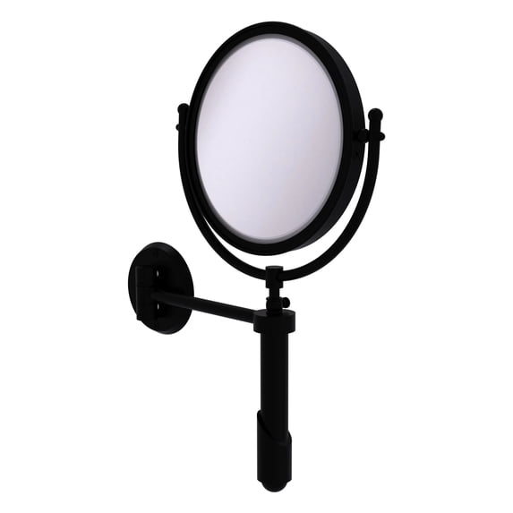 Soho Collection Wall Mounted Make-Up Mirror 8-in Diameter with 2X Magnification in Matte Black
