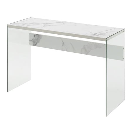 Soho Console Table, Faux White Marble
