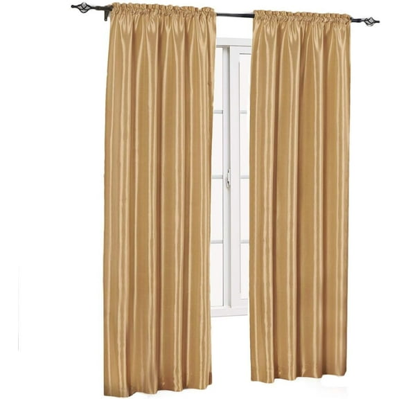 Soho Faux Silk, 84-Inch Wide x 96-Inch Long, Polyester, Set of 2 Curtain Panels,